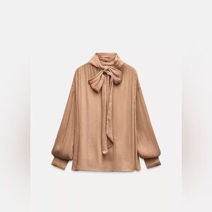 NWT Scarf blouse ZW collection peach